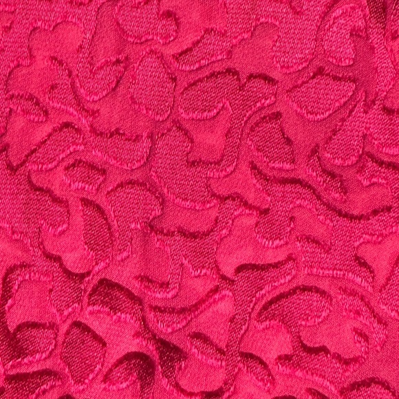 Anthropologie Susanna Burnout Velvet Button Down Blouse Cherry Red Semi-Sheer SM - Picture 4 of 14